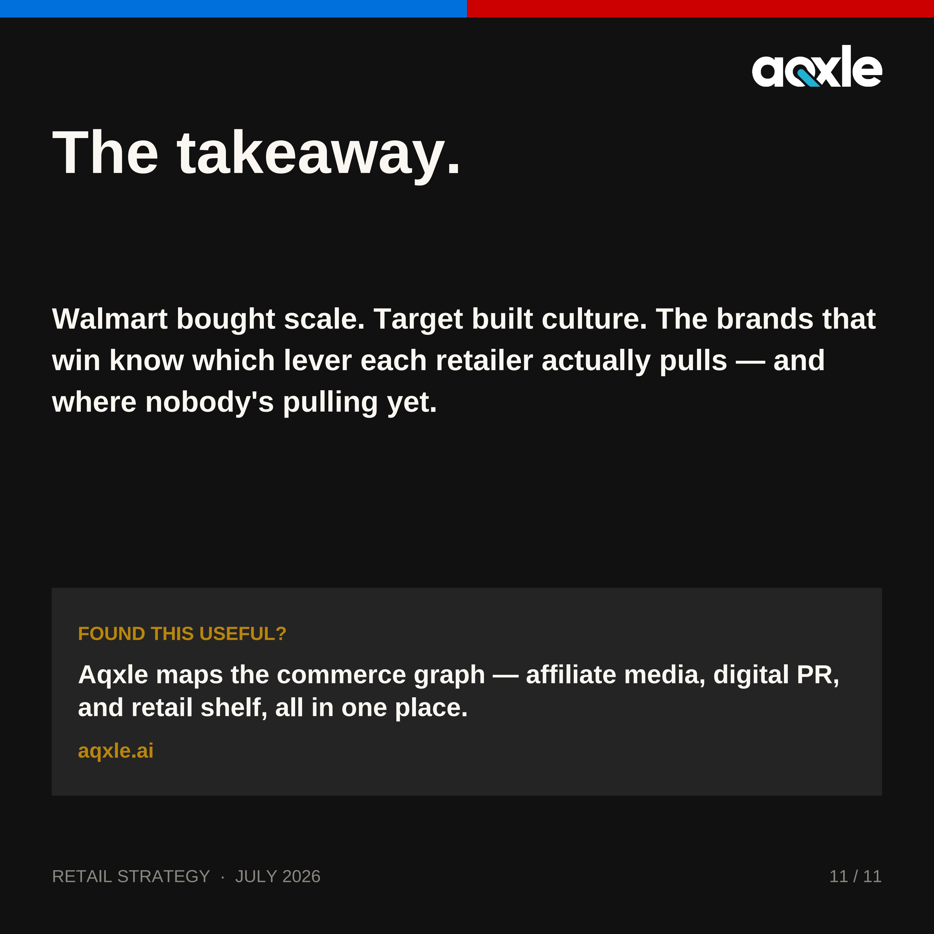 Walmart vs. Target backlink intelligence — slide 11, the takeaway