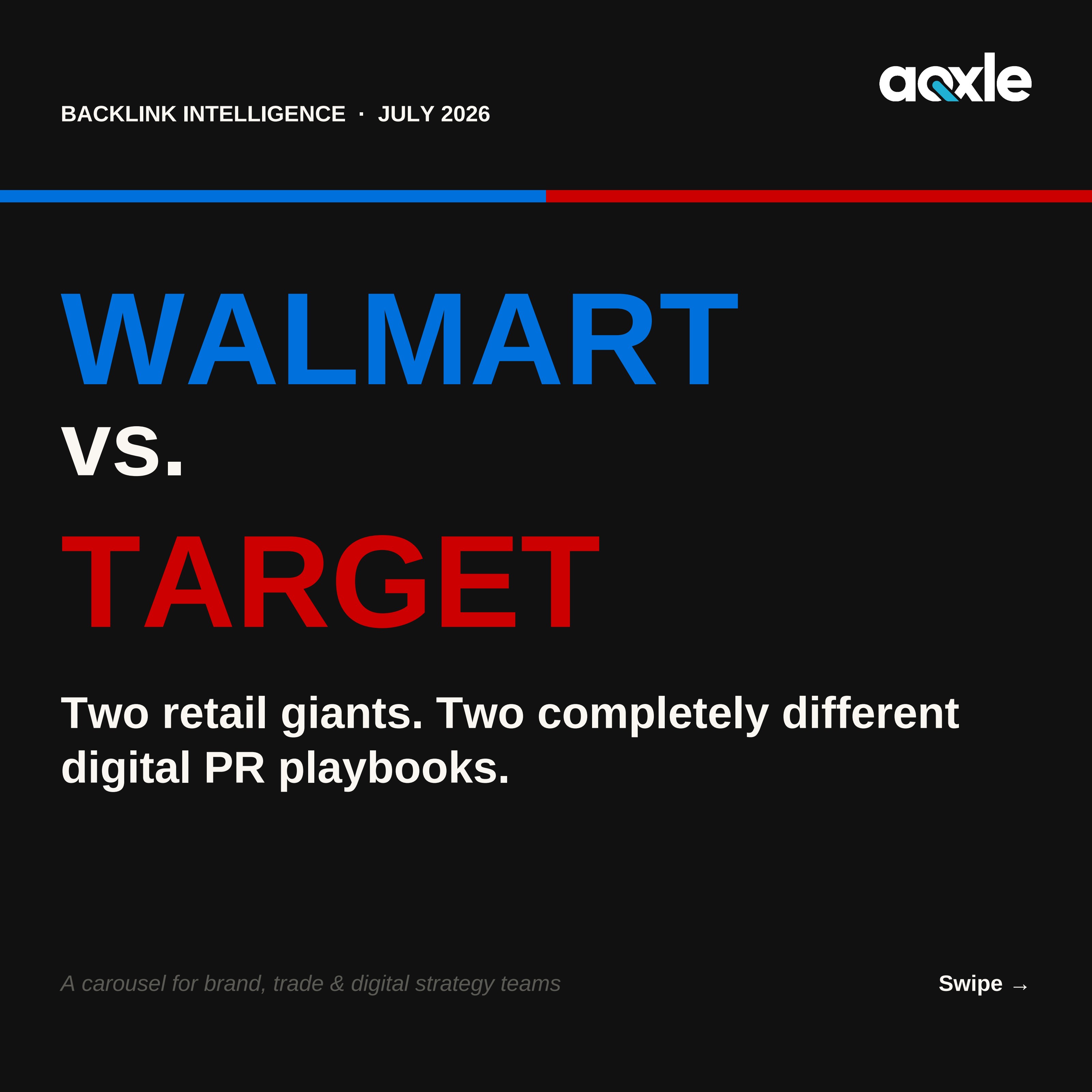 Walmart vs. Target backlink intelligence — slide 1 cover